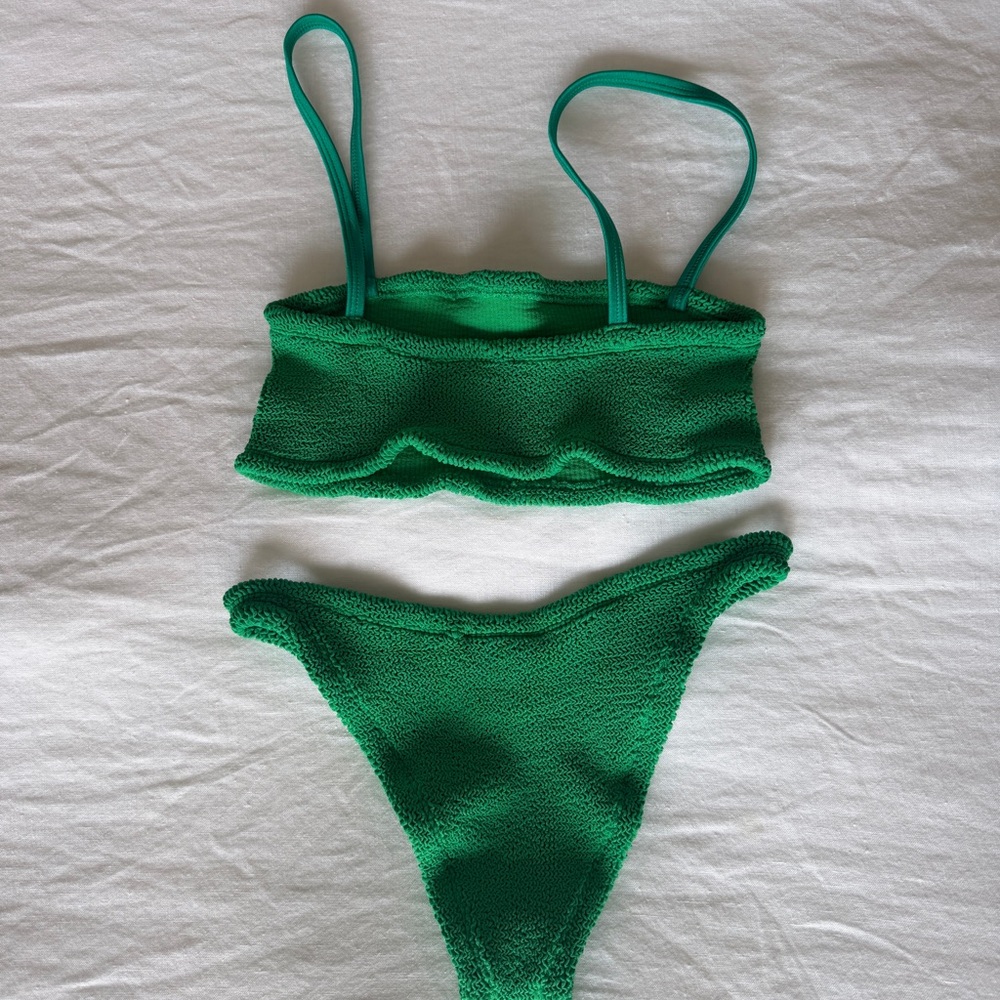 Hunza GGreen Textured Bandeau Bikini Set - Women Swim - Picture 4 of 5
